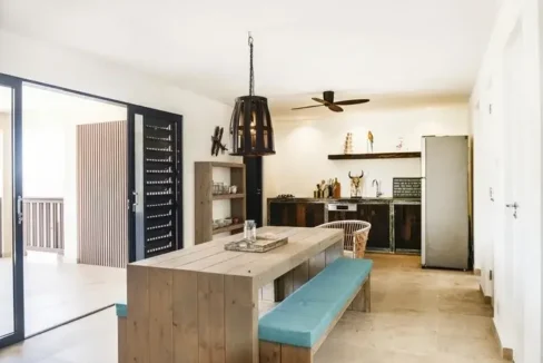 Fully equipped outdoor kitchen and cooking facilities at our bonaire vacation rentals oceanfront.