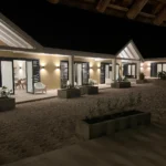 Spacious oceanfront patio with panoramic Caribbean Sea views in our bonaire rentals for long term.